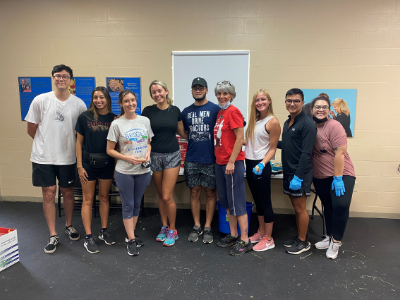 Group of BayFirst employees volunteering