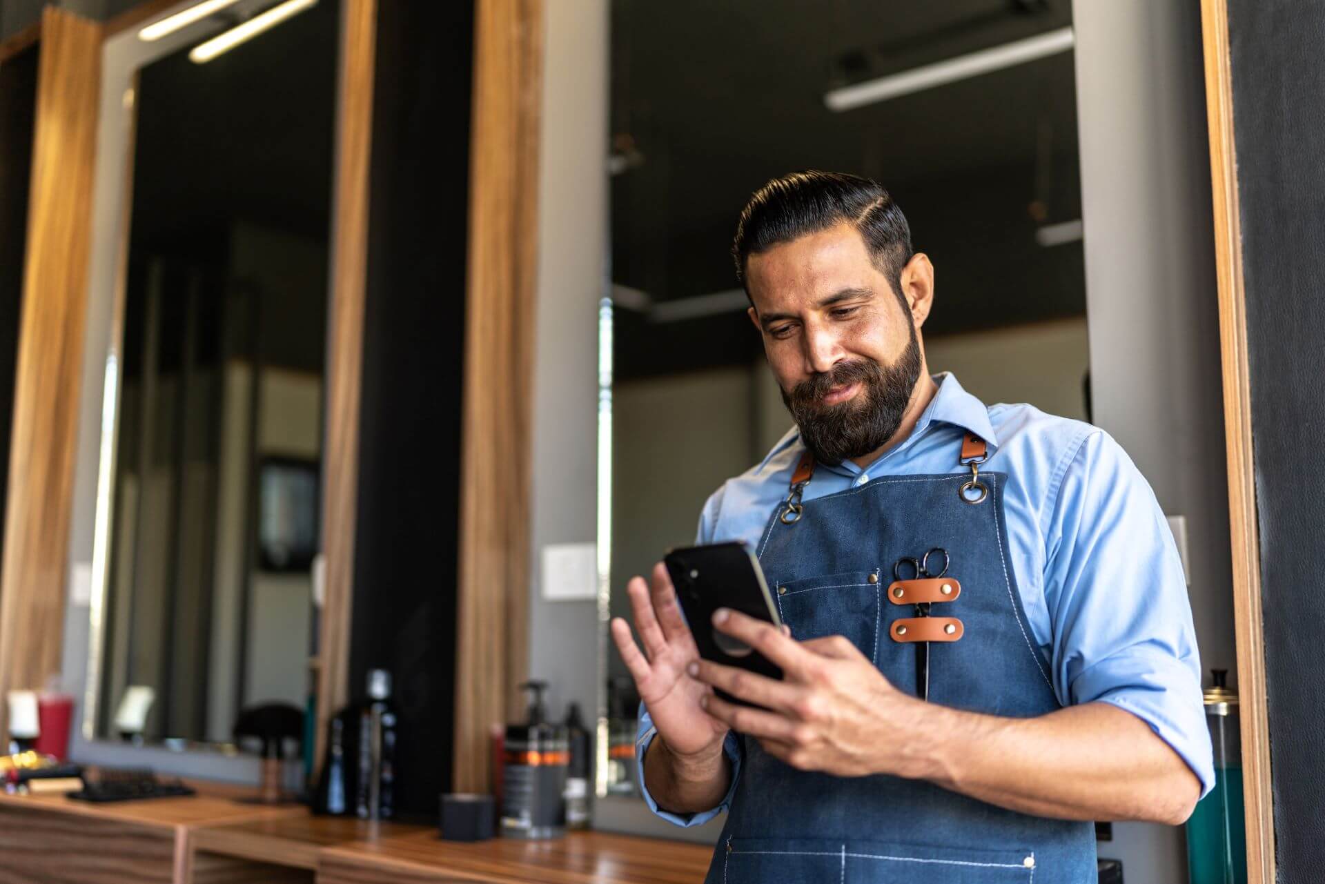 Craftsman on Phone conducting business