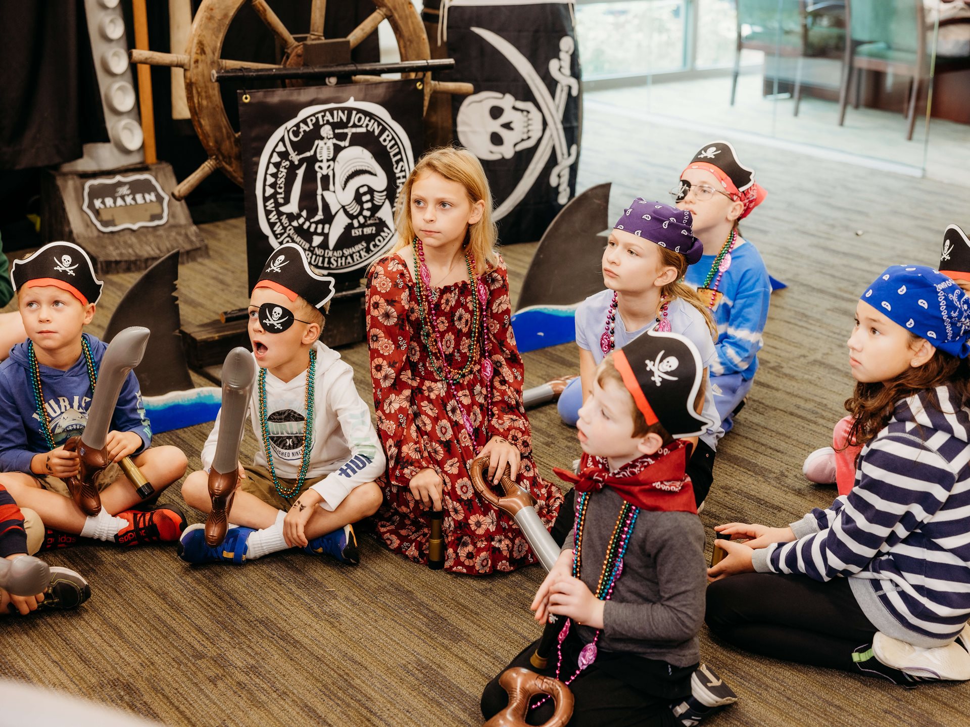 Kids having a pirate party